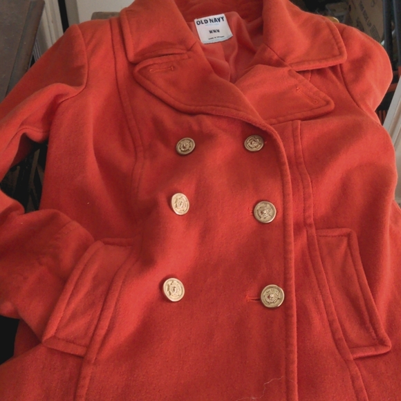 Old Navy Jackets & Blazers - Orange Wool Blend Peacoat